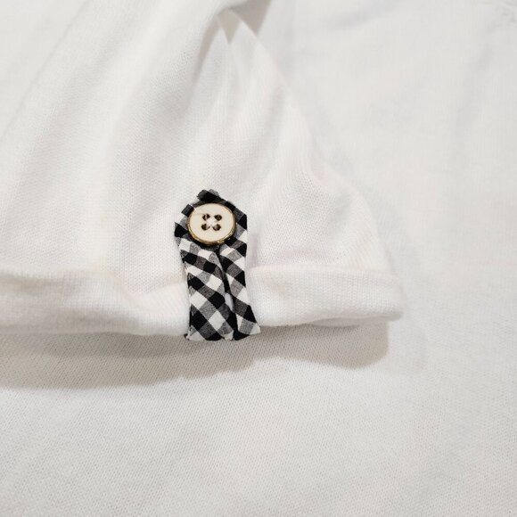 Women's Talbots Pineapple Pullover Sweater White with Gingham Trim Size 3X - Picture 7 of 7